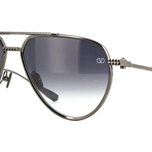New! Valentino V STUD II VLS 133E, Gradient Aviator Sunglasses, Authentic main image 4